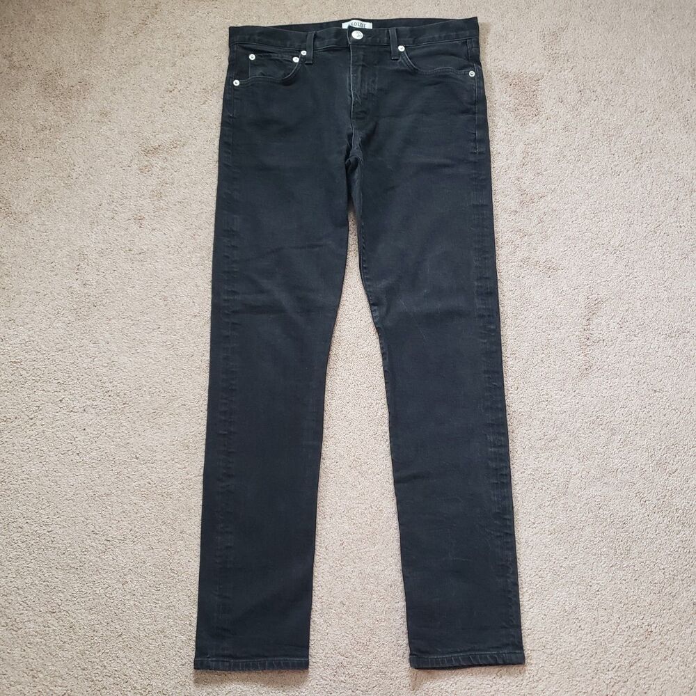 Agolde Feel Good 90's Fit Straight High Rise Denim Black Washed Finished Size 33